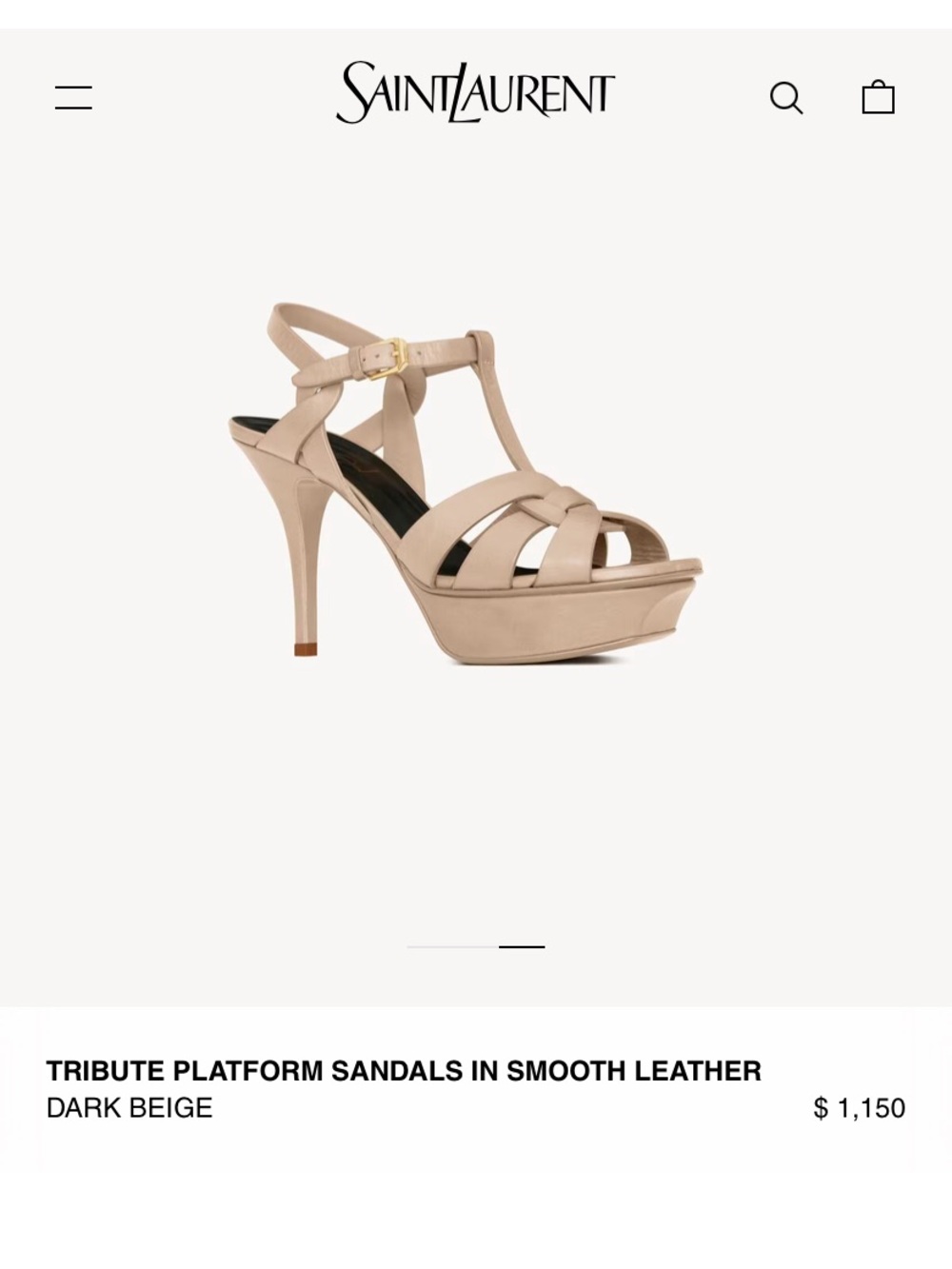 Saint Laurent Beige Leather Knotted T-Strap Heels - Picture 13 of 13